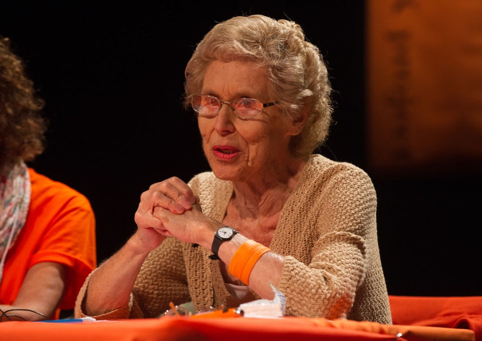 Sophia Veffer addresses students at the Social Justice Festival.